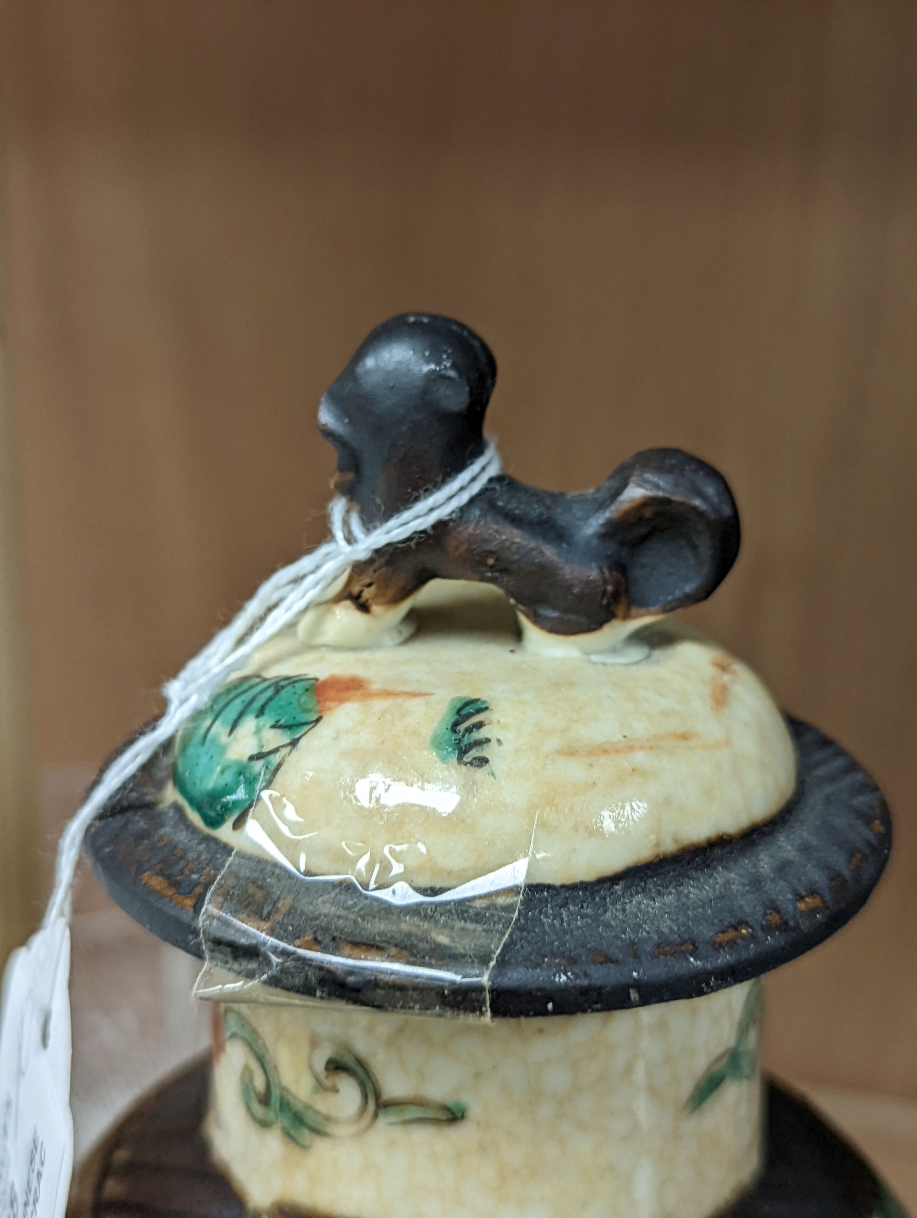 A pair of Chinese famille rose crackle glaze baluster jars and covers, 27cm.